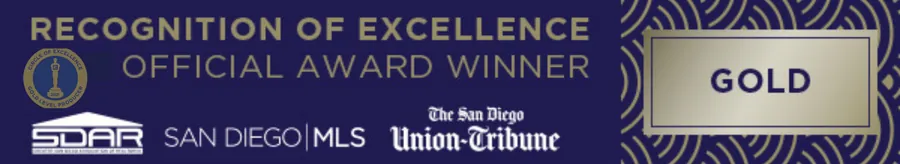 San Diego Association of Realtors Circle of Excellence, Recognition of Excellence Official Award Winner, Gold